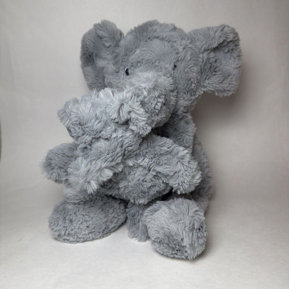 Cloud Island Mother Elephant Plush W/ Baby Elephant Plush Rattle Set Target